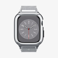 ACS04584 - Apple Watch Series (Apple Watch (45mm)) Case Metal Fit Pro in silver showing the front